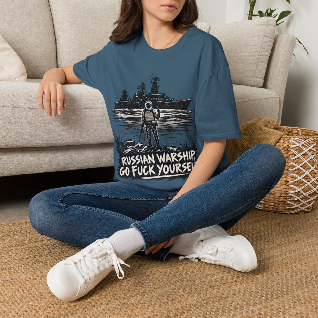 Graphic T-Shirt — "Russian Warship, Go F*** Yourself" Protest Tee