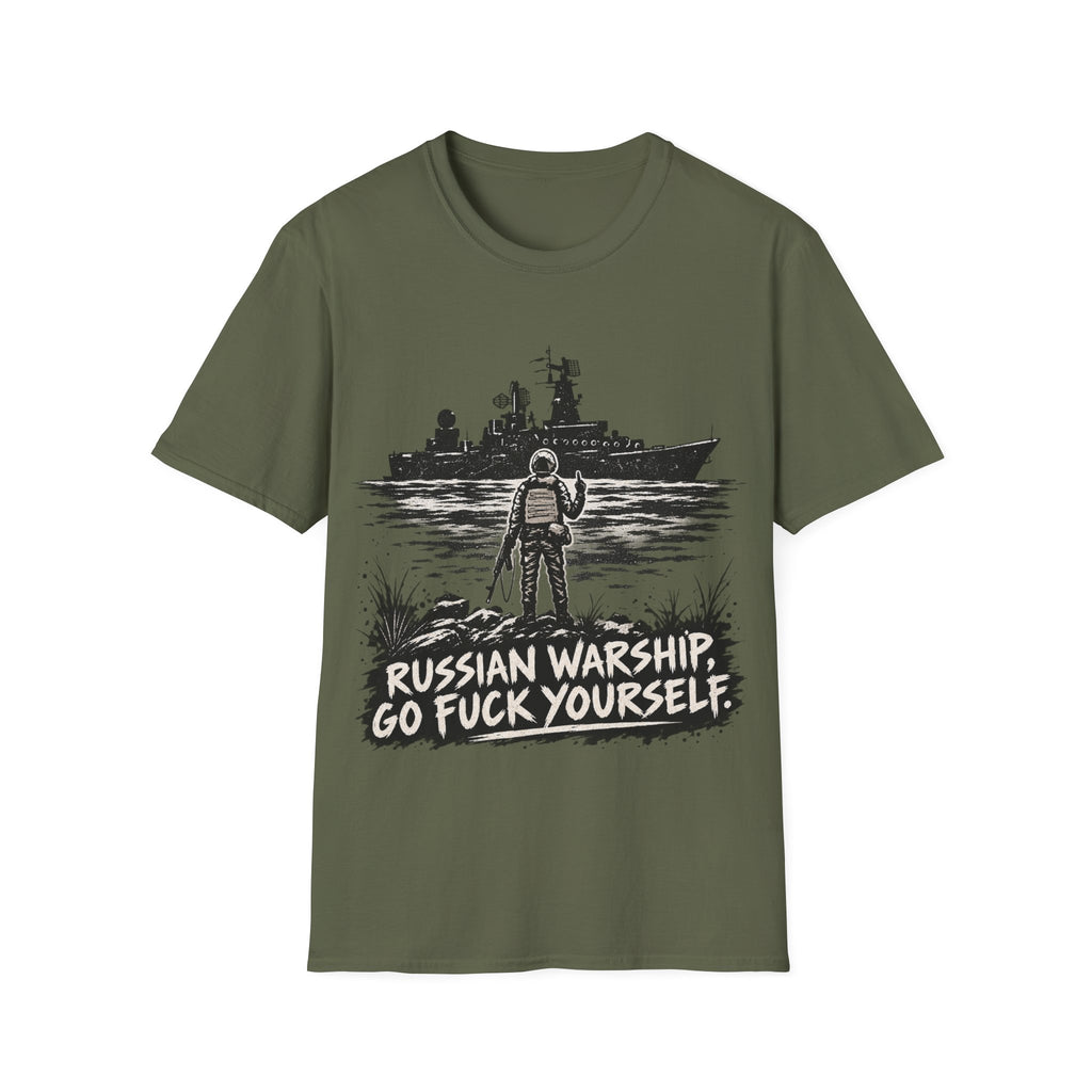 Graphic T-Shirt — "Russian Warship, Go F*** Yourself" Protest Tee