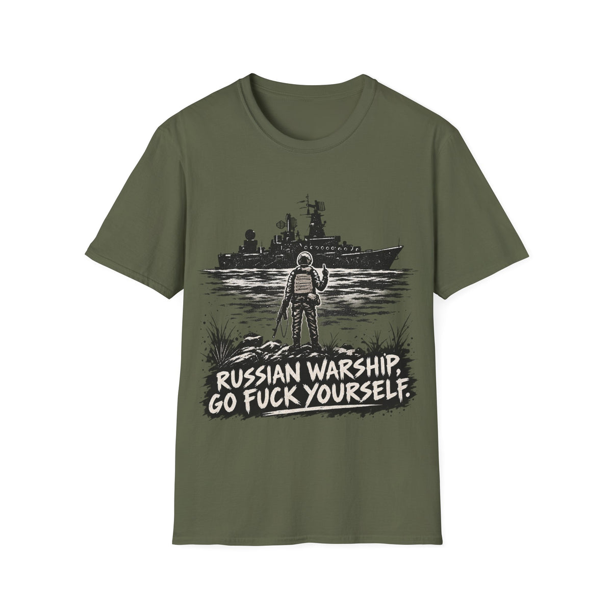 Graphic T-Shirt — "Russian Warship, Go F*** Yourself" Protest Tee