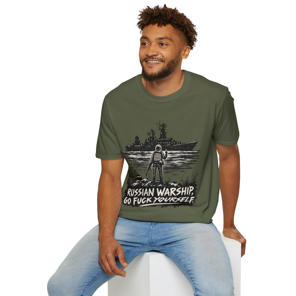 Graphic T-Shirt — "Russian Warship, Go F*** Yourself" Protest Tee